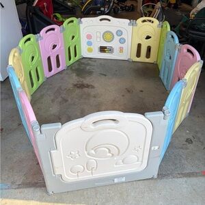 Pastel Multi-Color Activity Play Yard Gate for Kids